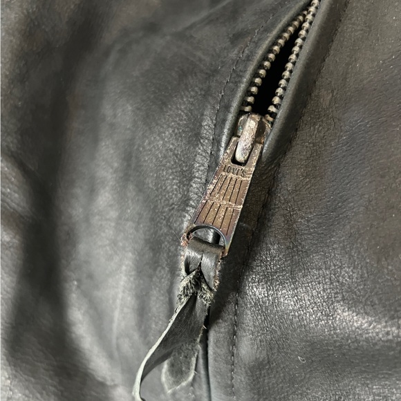 Vintage Levi Strauss Black Genuine Leather Bomber Jacket XXL - Picture 5 of 7